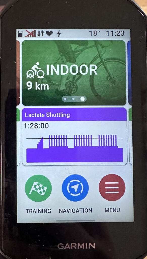 Garmin 1050 view - workout sync